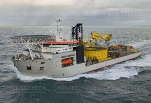 Helipuerto en el buque de cableado «Isaac Newton»